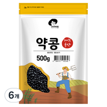 엉클탁 국산 약콩 쥐눈이콩, 500g, 6개