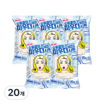 미스사사 슈퍼 쿨링 파우더 시트 데오드란트 클린솝 15매, 20개