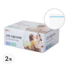 코멧 더블 지퍼백 혼합팩 미니 100매 + 소형 50매, 2개