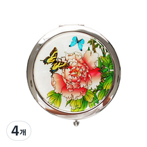 자개 나전칠기 원터치 손거울, 목단꽃나비, 4개