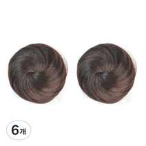 올림머리 가발, 딥갈색, 6개