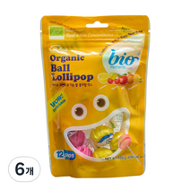 바이오모멘트 유기농 볼 롤리팝 믹스, 100g, 6개