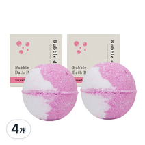 버블데이 배쓰밤 거품입욕제 스트로베리향, 100g, 4개