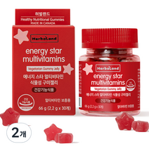 허벌랜드 에너지 스타 멀티비타민 식물성 구미젤리 30p, 66g, 2개