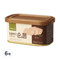 ORGA 동물복지 돼지로 만든 순햄 200g, 6개