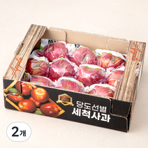가족 국내산 당도선별 안동 세척사과, 2kg, 2개
