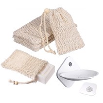 모나코올리브 프리미엄 바디스크럽 비누거품망 5p + 리빙캣 초간편 비누받침대 세트, 1세트