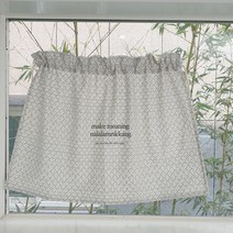 날아라미쎄스깡 차량용 햇빛 가래개 다용도 바란스 커튼, 레터링 빈티지리프, 1개