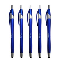 아이엔픽 스마트폰 태블리핏 터치펜 겸용 볼펜, 블루, 5개