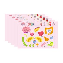 쁘띠팬시 인체신비 교육용 스티커 DA5546, 혼합색상, 5개