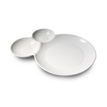 버블 원형 3절 접시 LARGE, 화이트, 1개