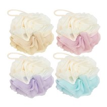 샤바스 매일쓰는 데일리 투톤 샤워볼 60g x 4종 세트, 핑크, 옐로우, 블루, 바이올렛, 1세트