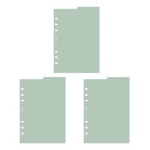플레픽 A5 6공 양면 인덱스 패드 다이어리 리필 속지 라인 그린 3p, 30매