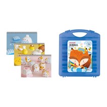 몰랑이 두툼 미술용 스케치북 170g x 3p + 모나미 모니주 가방파스 36색 문구세트, 랜덤발송(스케치북), 남(크레파스), 1세트
