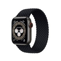 포유 애플워치 3/4/5/6/7/SE 브레이드솔로루프 호환 밴드 (42/44/45mm 호환가능) 블랙(M) 1개, 블랙