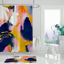 유니크컬러 샤워커튼 TYPE5 180 x 150 cm, 1개, 멀티(혼합)컬러