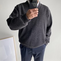 머시따 남성용 골지 오버핏 브이넥 니트 맨투맨
