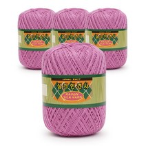 필립섬유 쎄비 실크 인견사 뜨개실 90g x 4p, 848 보라핑크, 4개