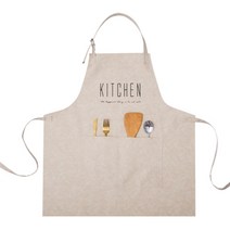 심플 디자인 레더 에이프런, 베이지, 1개