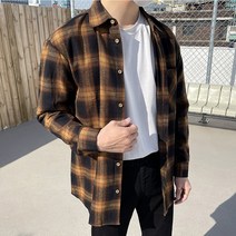 맨타임 남성용 PPK 데일리 기모 체크 셔츠