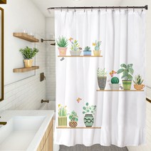 페어링 북유럽풍 욕실 샤워커튼 YL406 150 x 180 cm, 1개, 멀티(혼합)컬러