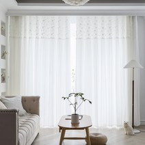 지나송 세레나 웨딩스타일 아일렛 암막커튼 2p + 커튼봉 세트