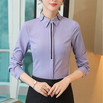 여성용 블랙101 헤일리 배색 포인트 오피스 셔츠 CH-2318049
