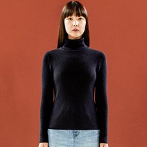 여성용 수퍼 메리노 터틀넥 울니트