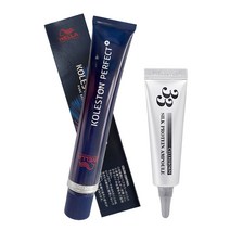 웰라 콜레스톤 퍼펙트 플러스 염모제 80g + 셀리본 33 실크 프로틴 앰플 12ml, 1세트, 실버