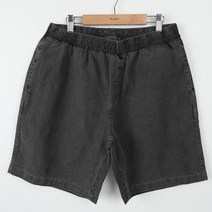 플레이즈 남성용 허리밴딩 피그먼트워싱 스판 반바지