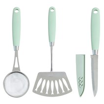 제니얼 나노 H타입 거름망 소 + 생선뒤지개 + 과일 빵 과도 세트, 그린, 1세트