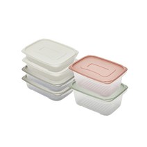 씨밀렉스 프레쉬핏 냉장고 정리용기 세트, 1세트, GRAY  1300ml x 2p + WHITE 1300ml x 2p + PINK  2500ml + GREEN 2500ml