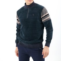 남성용 하이넥 미세사 융기모 반집업 니트 KKGV235