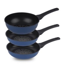 키친아트 프리미엄 파스텔 후라이팬 3p 세트, 프라이팬 20cm 2p + 궁중팬 20cm, 혼합색상