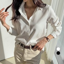 세컨그라운드 여성용 베이직 기모 스판 셔츠