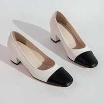 쿠키세븐 앞코 배색 펌프스 힐 Y0261