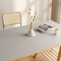 나우필 대형 오염 방수 가죽 와이드 테이블매트, 그레이, 80 x 140 cm