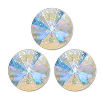 고급 SW 큐빅 보석 포인트 단추 크리스탈 꼬다리 11.5mm, 레인보우, 3개