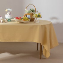 코티지 양면 TPU 광목 방수식탁보, 레몬버터, 330 x 150 cm