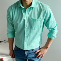 머시따 남성용 옥스포드 포켓 무지 셔츠