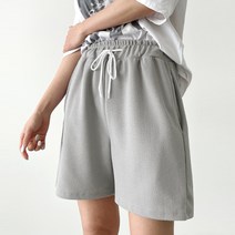 잘빠진 여성용 링클프리 리버플 밴딩 반바지