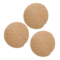 마켓감성 린넨 짚 테이블매트 3p, 혼합색상, 18cm
