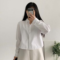 에이와비 여성용 콜 크롭 셔츠