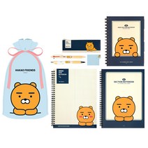 카카오프렌즈 모던st 미니플랫 열공 문구세트, 1세트, 라이언