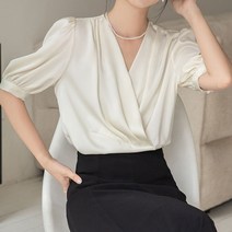 포플러앤씨 라트빌 브이넥 블라우스