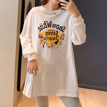 페어리테일 SW 프린팅 루즈핏 박시한 임산부 긴팔 롱티셔츠