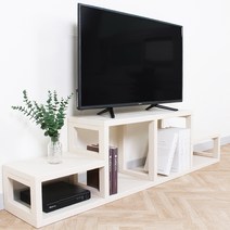 큐빅스 TV 거실장 1600, 아이보리