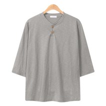 레이먼 남성용 지텐 헨리넥 슬라브 7부 티셔츠