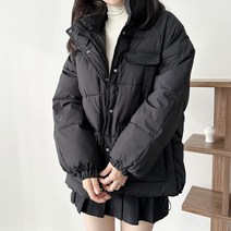 잘빠진 여성용 레미 빅포켓 후드 패딩 점퍼
