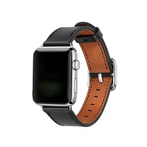 허브그립 가죽 스마트위치 스트랩 밴드 앱송질감 38/40mm, 블랙